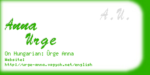 anna urge business card