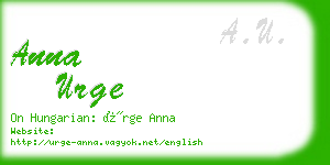 anna urge business card